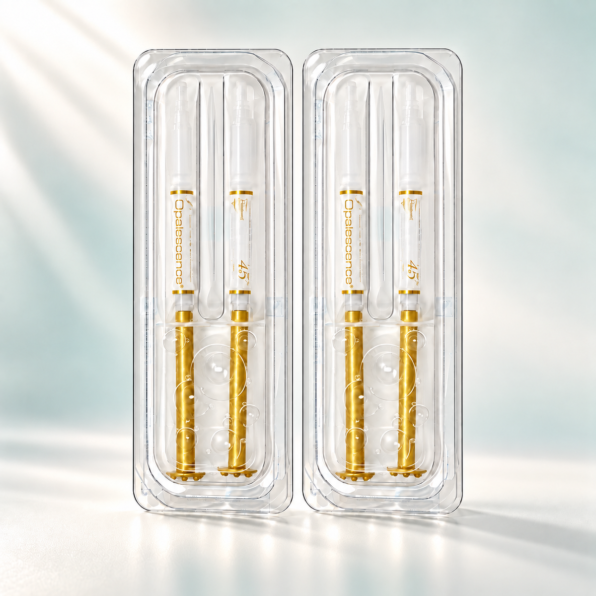 Opalescence PF Mint 45% teeth whitening gel, 4 syringes in 2 clear packs