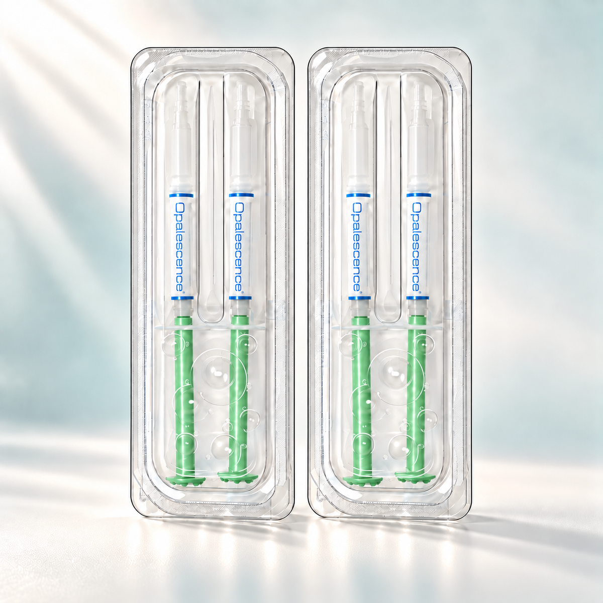Opalescence PF Mint teeth whitening gel, 4 syringes in 2 clear packs