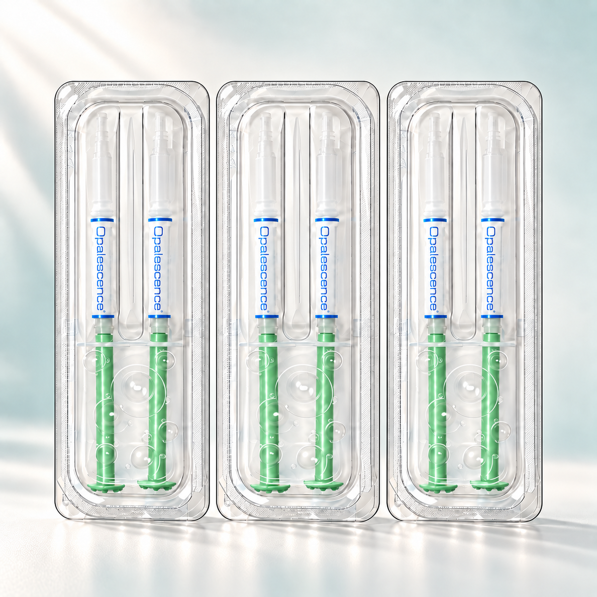 Opalescence PF Mint teeth whitening gel, 6 syringes in 3 clear packs